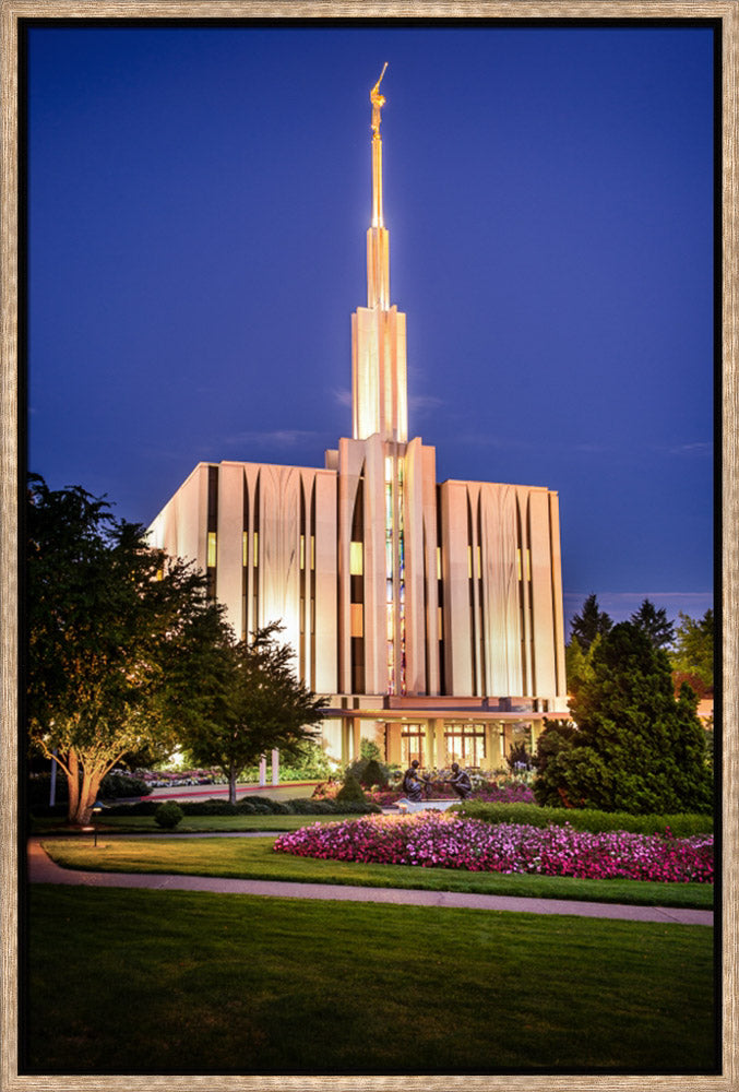 Seattle Temple - Sunset from the Front by Scott Jarvie