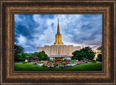 Jordan River Temple - Stormy Garden by Scott Jarvie