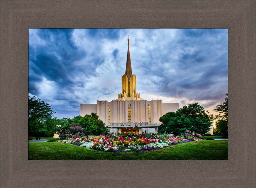 Jordan River Temple - Stormy Garden by Scott Jarvie