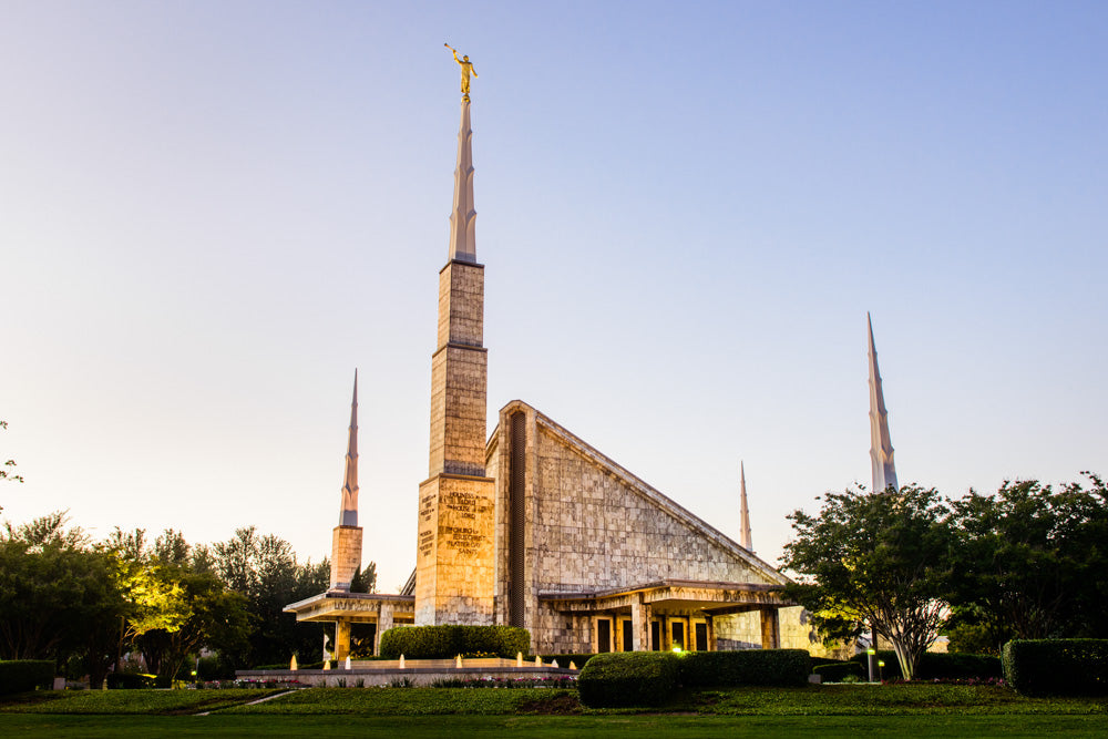 Dallas Temple - Lights at Dusk by Scott Jarvie