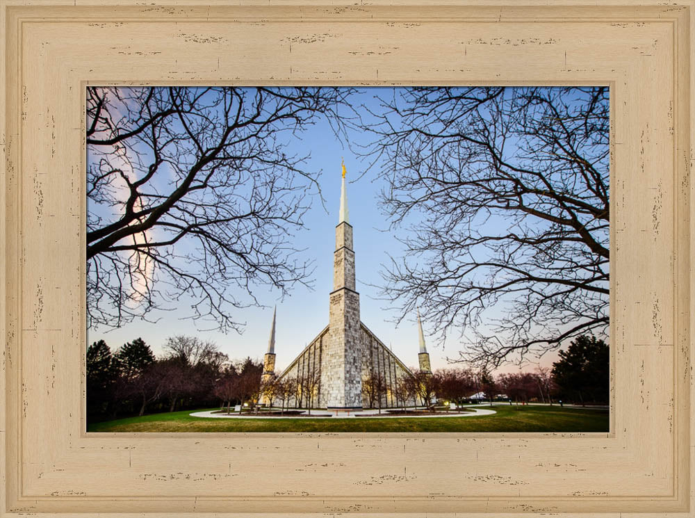 Chicago Temple - Through Trees Horizontal by Scott Jarvie