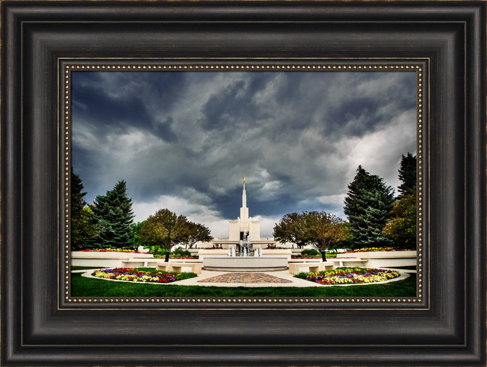 Denver Temple - Stormy Skies by Scott Jarvie