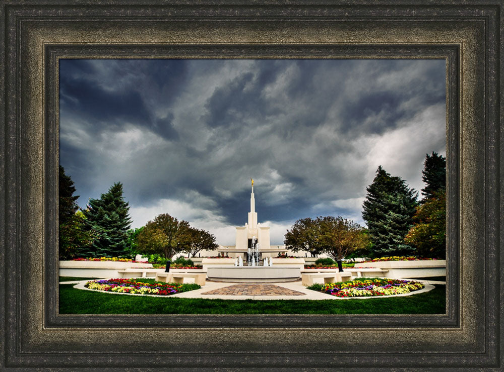 Denver Temple - Stormy Skies by Scott Jarvie