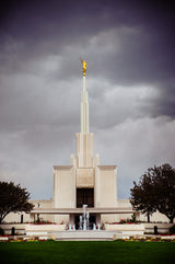 Denver Temple - Stormy Fountain by Scott Jarvie