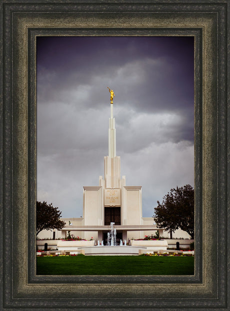 Denver Temple - Stormy Fountain by Scott Jarvie