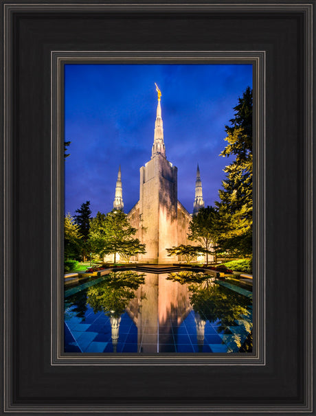 Portland Temple - Reflections in Blue by Scott Jarvie