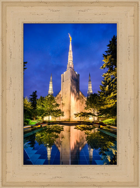 Portland Temple - Reflections in Blue by Scott Jarvie