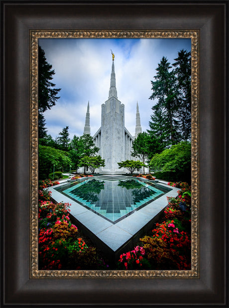 Portland Temple - Garden Reflection Pool by Scott Jarvie