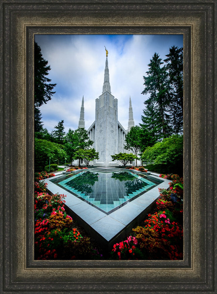 Portland Temple - Garden Reflection Pool by Scott Jarvie