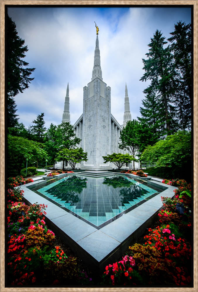 Portland Temple - Garden Reflection Pool by Scott Jarvie