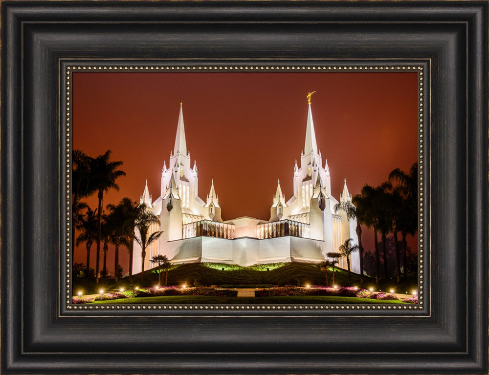 San Diego Temple - Sunset on Fire by Scott Jarvie