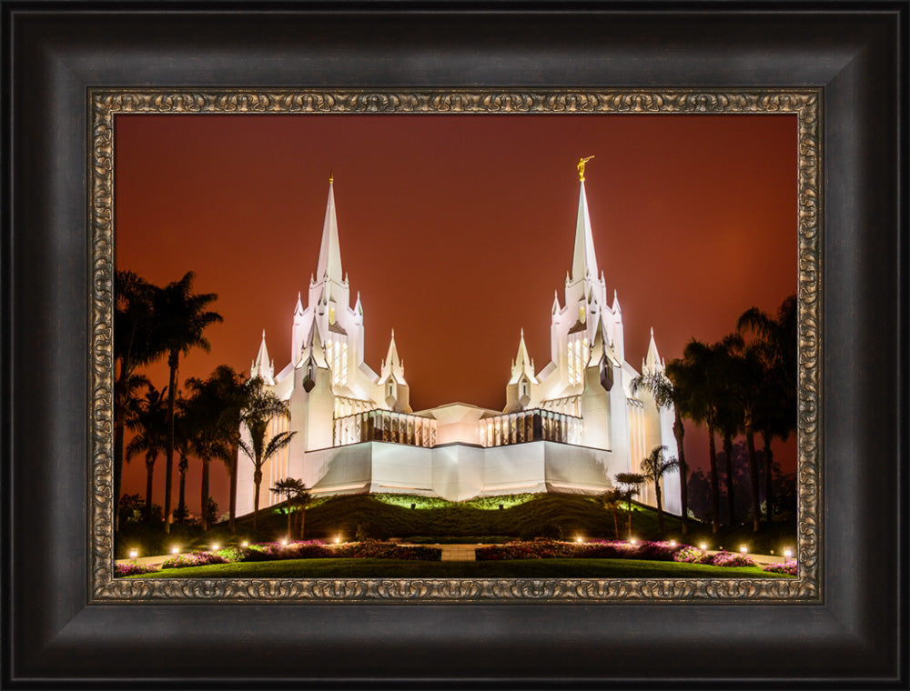 San Diego Temple - Sunset on Fire by Scott Jarvie