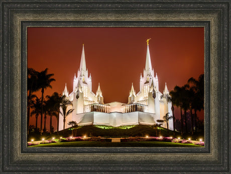 San Diego Temple - Sunset on Fire by Scott Jarvie