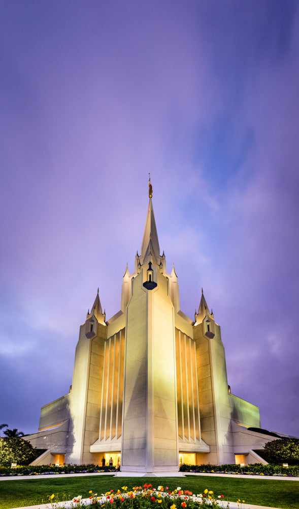 San Diego Temple - Twilight Vertical by Scott Jarvie