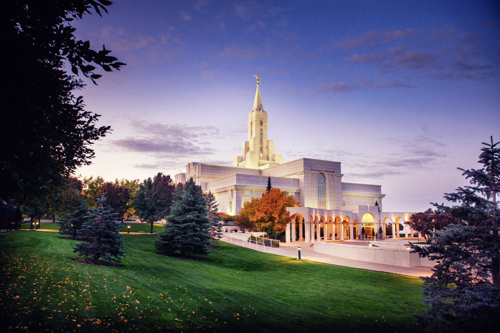 Bountiful Temple - Fall Sunrise by Scott Jarvie