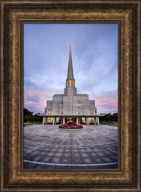 Preston Temple - Courtyard Sunrise by Scott Jarvie