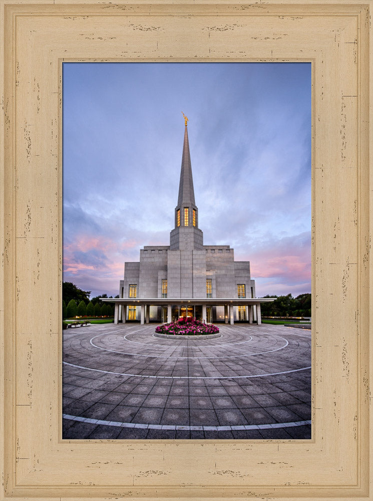 Preston Temple - Courtyard Sunrise by Scott Jarvie