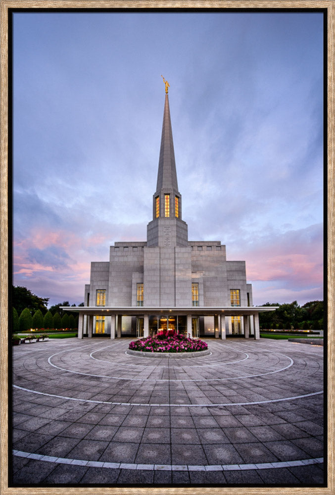 Preston Temple - Courtyard Sunrise by Scott Jarvie