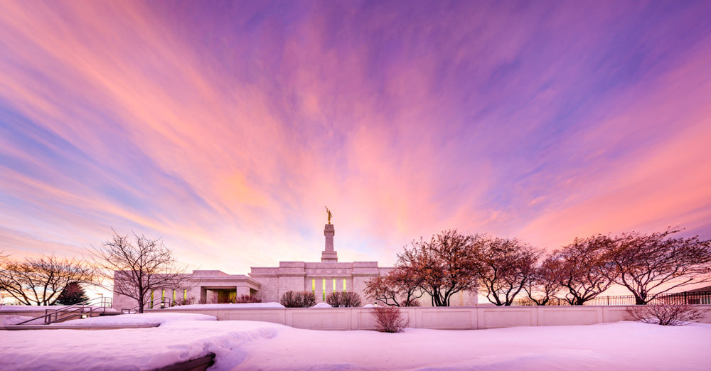 Monticello Temple - Pink Sunset by Scott Jarvie