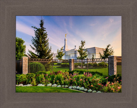 Spokane Temple - Flowers and Fence by Scott Jarvie