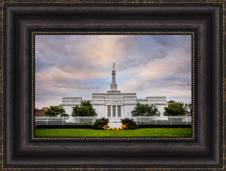 Columbus Temple - Sign in Garden by Scott Jarvie