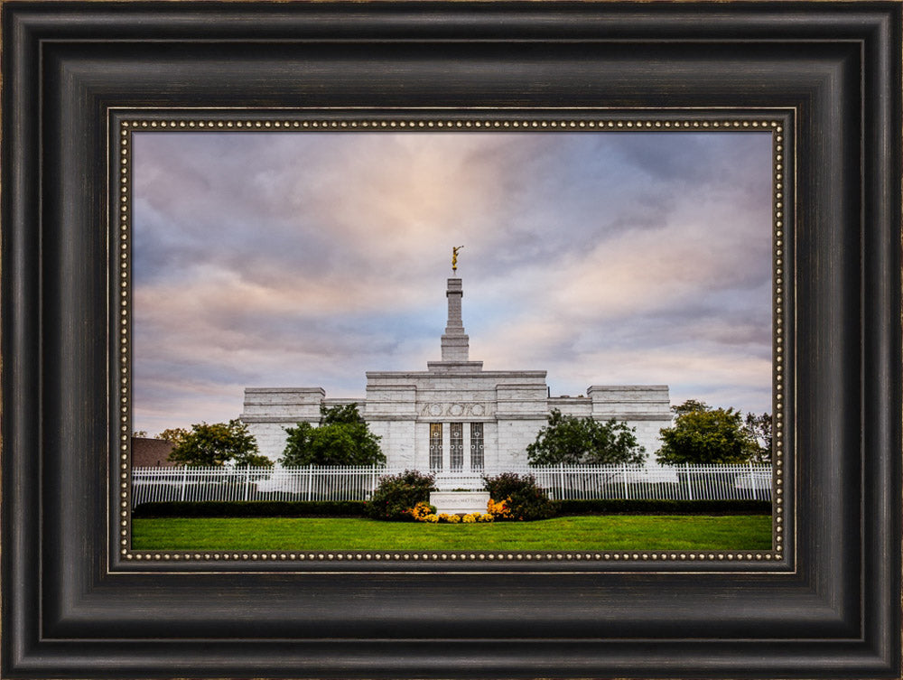 Columbus Temple - Sign in Garden by Scott Jarvie