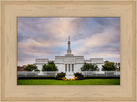 Columbus Temple - Sign in Garden by Scott Jarvie