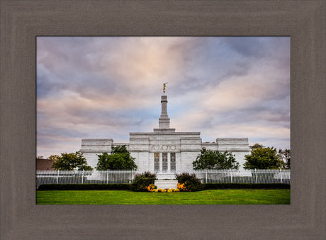 Columbus Temple - Sign in Garden by Scott Jarvie