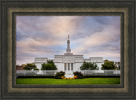 Columbus Temple - Sign in Garden by Scott Jarvie