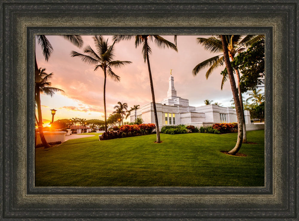 Kona Temple - Orange Sunset by Scott Jarvie