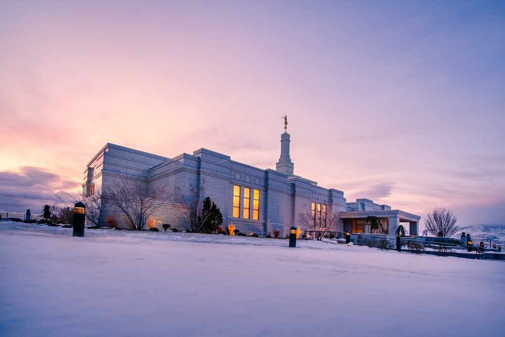 Reno Temple - Snow Sunrise by Scott Jarvie