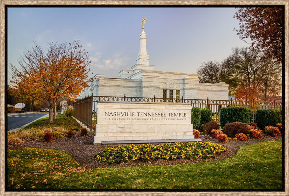 Nashville Temple - Sign in Fall by Scott Jarvie