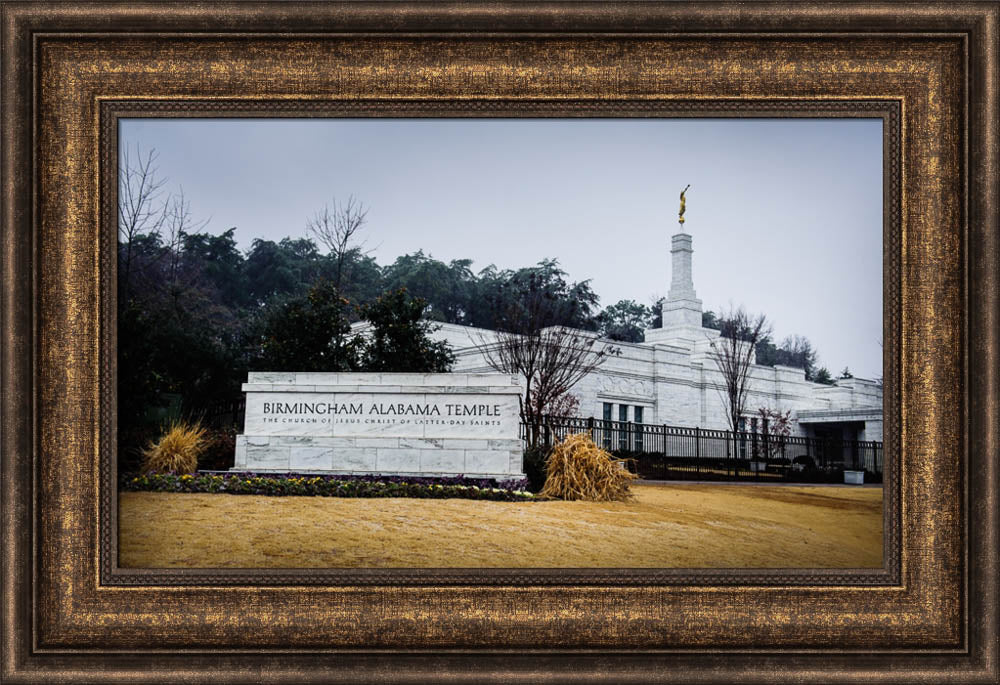 Birmingham Temple - Golden Sign by Scott Jarvie