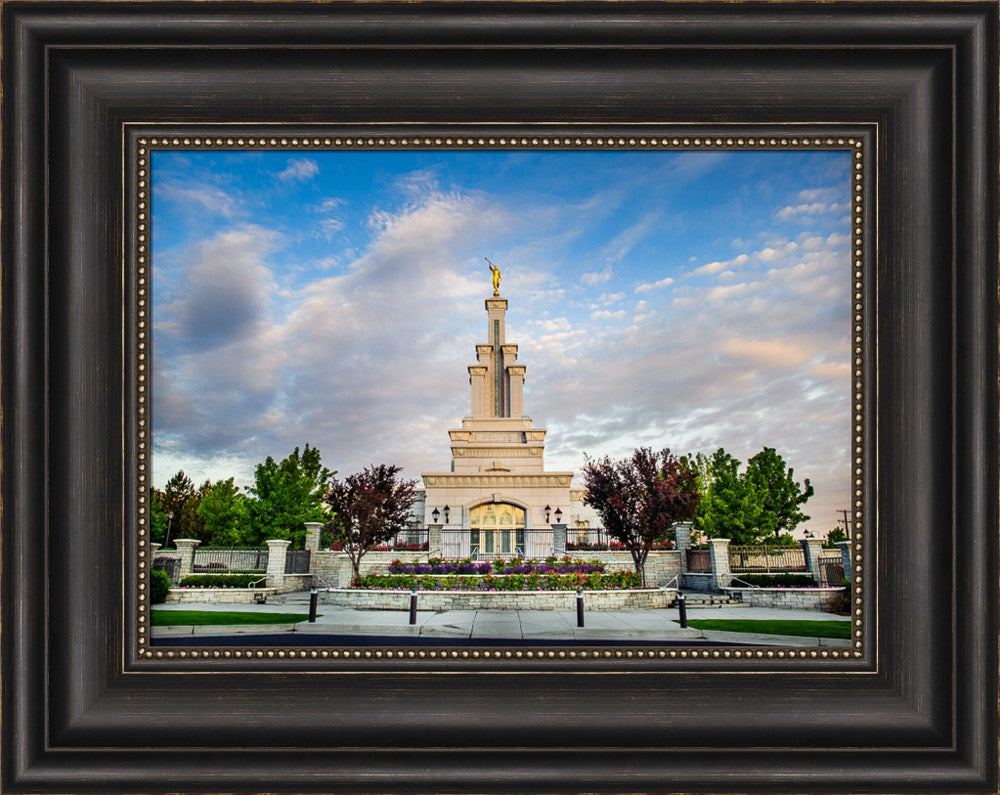 Columbia River Temple - Sunrise from the Front by Scott Jarvie