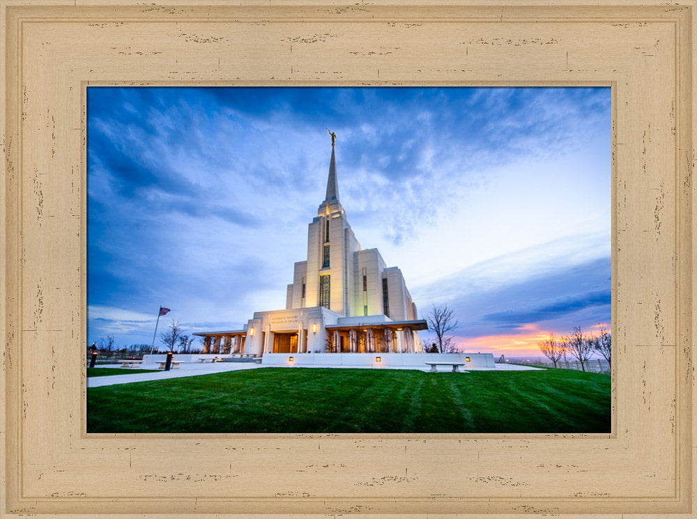 Rexburg Temple - Sunset from the Front by Scott Jarvie