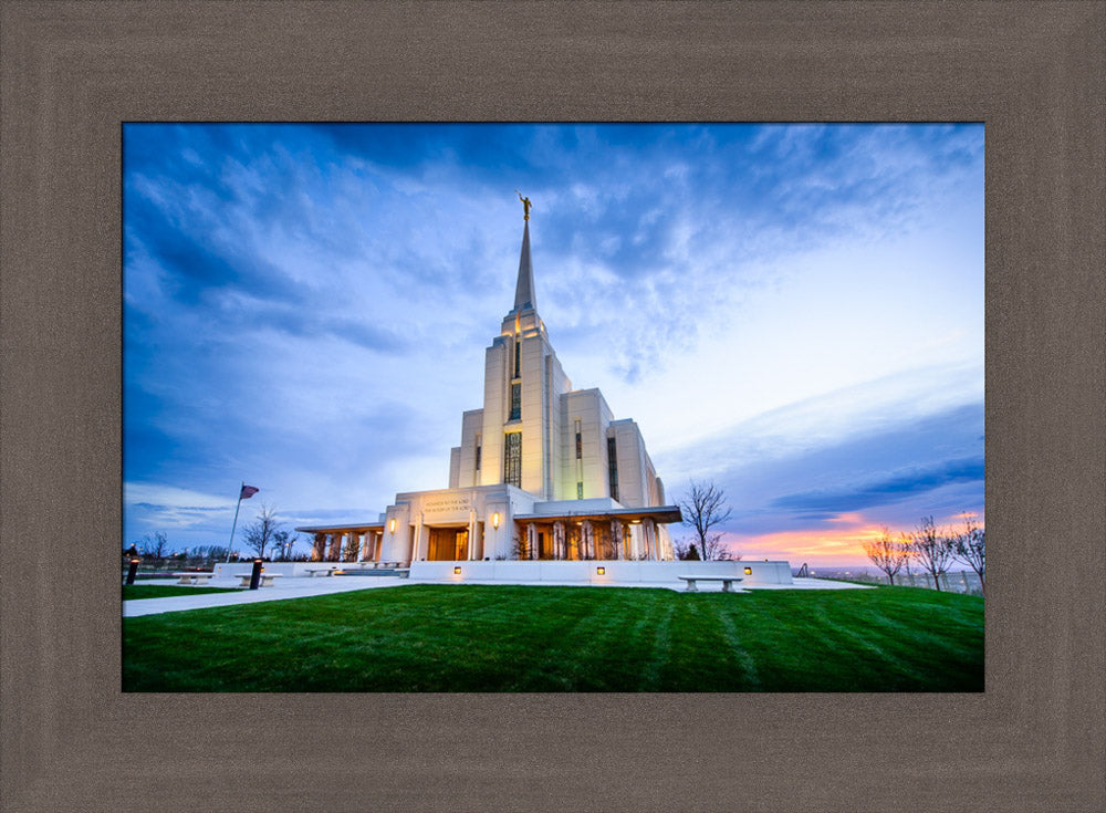 Rexburg Temple - Sunset from the Front by Scott Jarvie