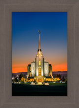 Rexburg Temple - Orange Sunset by Scott Jarvie