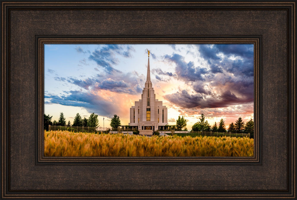 Rexburg Temple - Fiery Sunset by Scott Jarvie