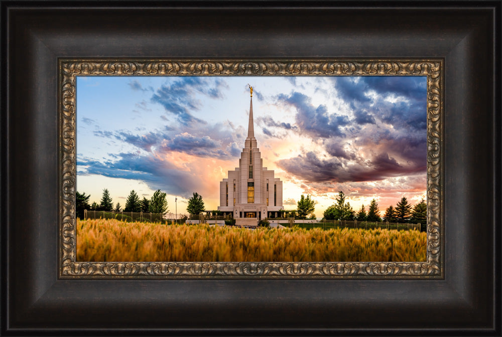 Rexburg Temple - Fiery Sunset by Scott Jarvie