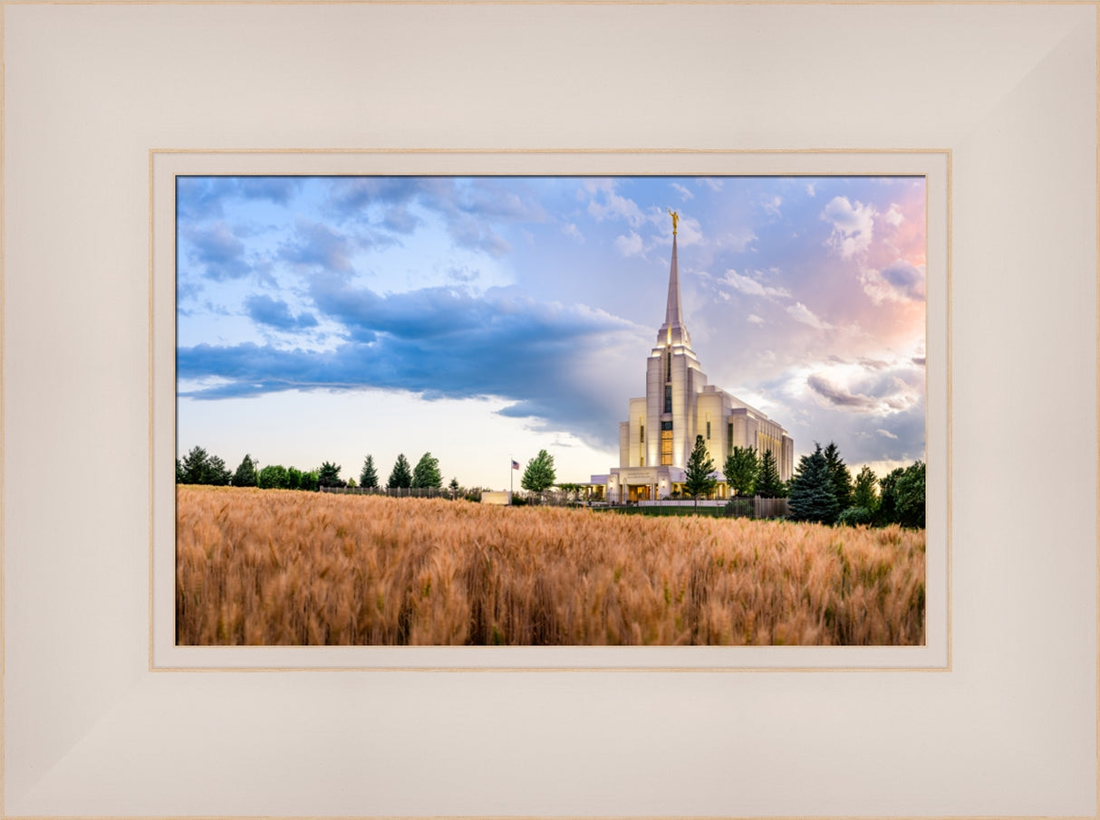 Rexburg Temple - Field Sunset by Scott Jarvie