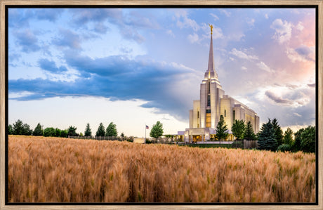 Rexburg Temple - Field Sunset by Scott Jarvie