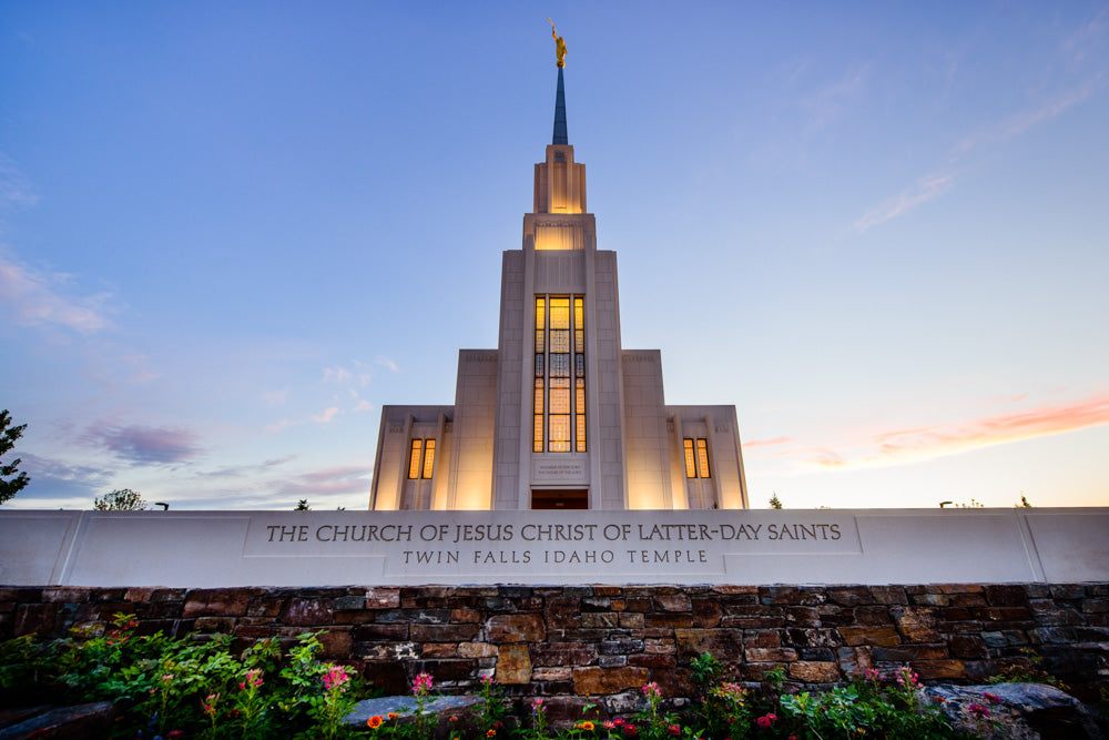 Twin Falls Temple - Garden Sign by Scott Jarvie