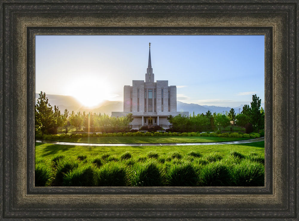 Oquirrh Mountain Temple - Sunbeams by Scott Jarvie