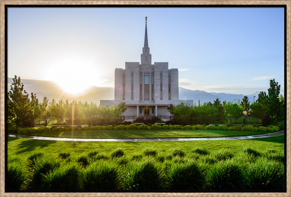 Oquirrh Mountain Temple - Sunbeams by Scott Jarvie