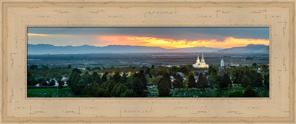 Brigham City Temple - Valley at Sunset by Scott Jarvie