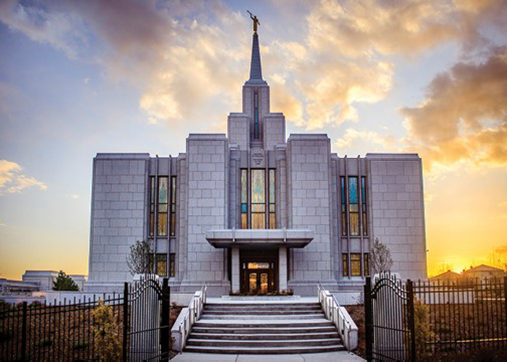 Calgary Temple - Gold Sunbursts by Scott Jarvie