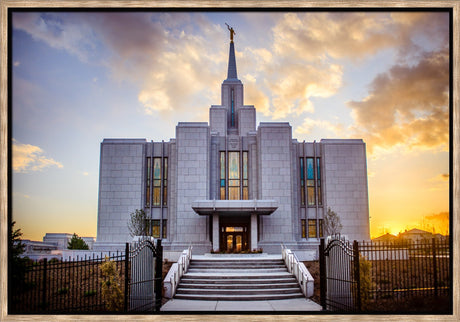 Calgary Temple - Gold Sunbursts by Scott Jarvie