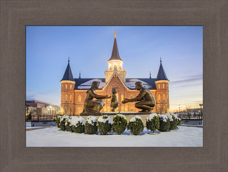 Provo City Center Temple - Statue in the Snow by Scott Jarvie