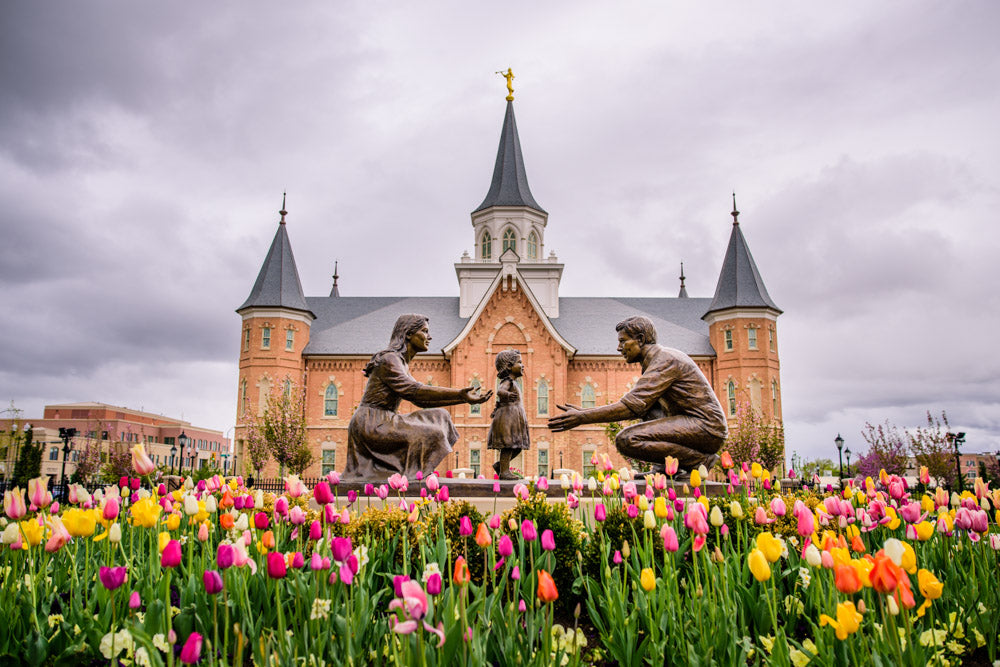 Provo City Center Temple - Springtime Family by Scott Jarvie