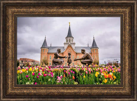 Provo City Center Temple - Springtime Family by Scott Jarvie